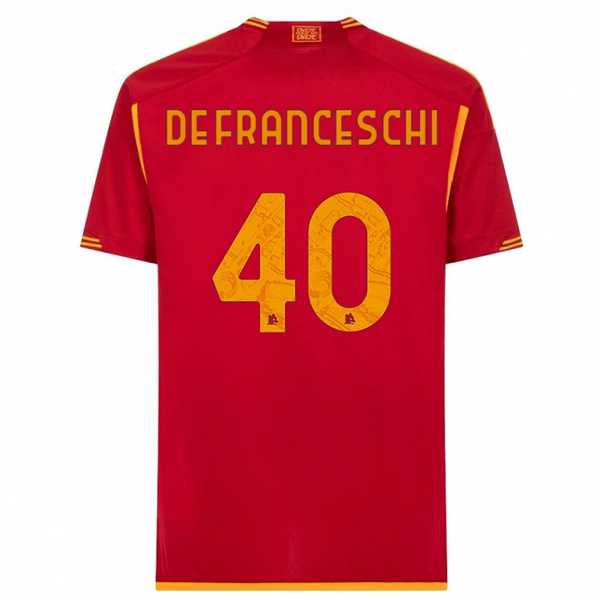 Kids  Leonardo De Franceschi #40 Red Home Jersey 2023/24 T-Shirt