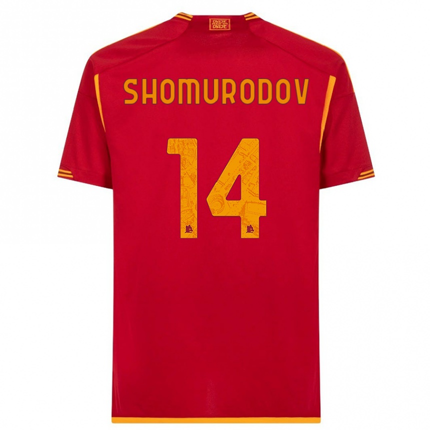 Kids  Eldor Shomurodov #14 Red Home Jersey 2023/24 T-Shirt