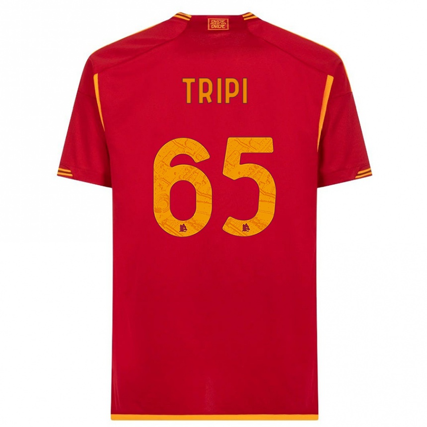 Kids  Filippo Tripi #65 Red Home Jersey 2023/24 T-Shirt