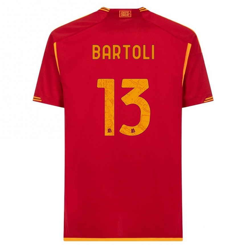 Kids  Elisa Bartoli #13 Red Home Jersey 2023/24 T-Shirt