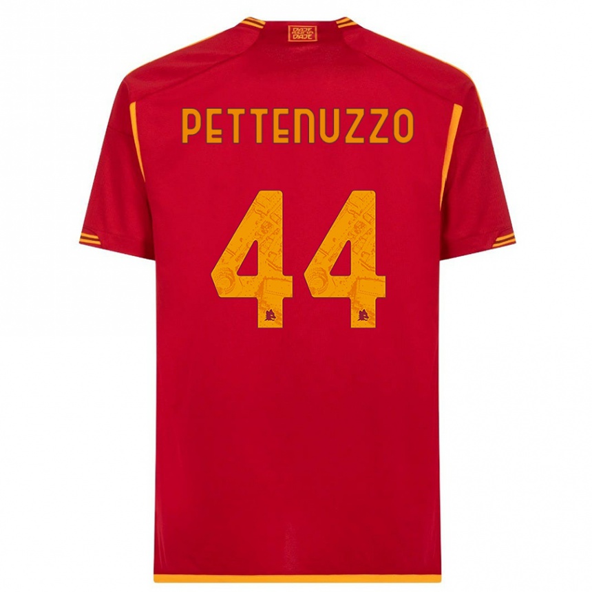 Kids  Tecla Pettenuzzo #44 Red Home Jersey 2023/24 T-Shirt