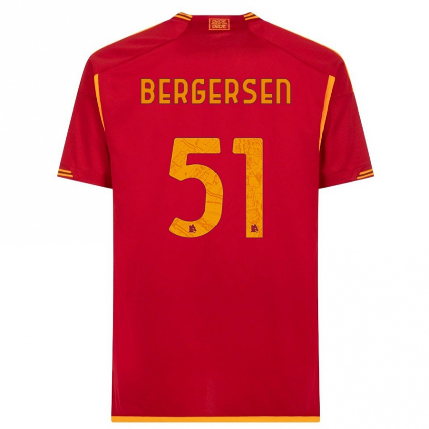 Kids  Mina Bergersen #51 Red Home Jersey 2023/24 T-Shirt