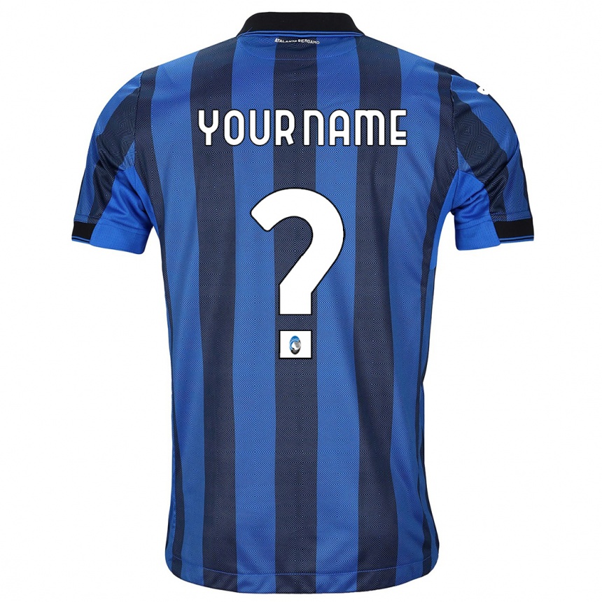 Kids Football Your Name #0 Black Blue Home Jersey 2023/24 T-Shirt