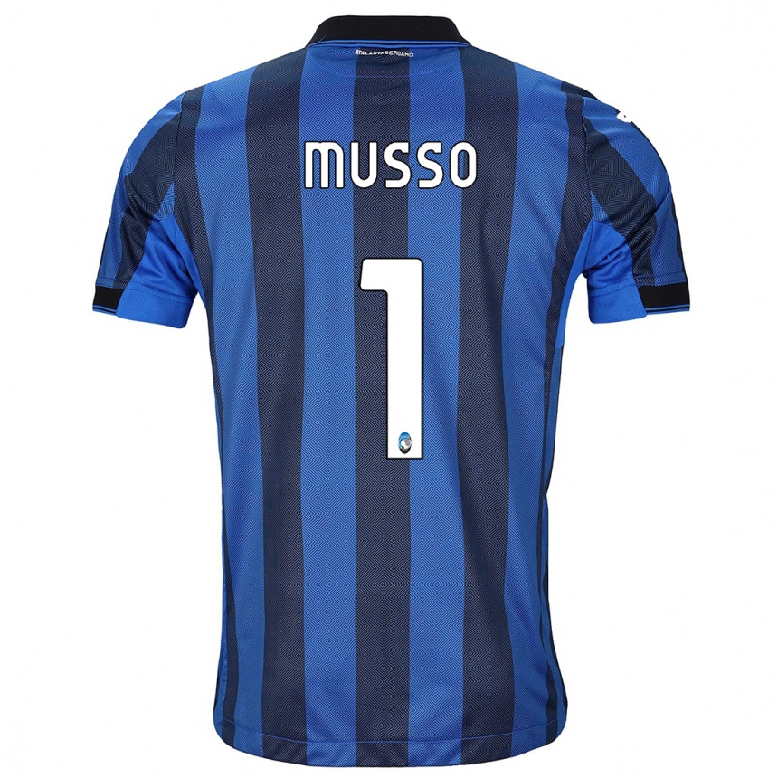 Kids Football Juan Musso #1 Black Blue Home Jersey 2023/24 T-Shirt