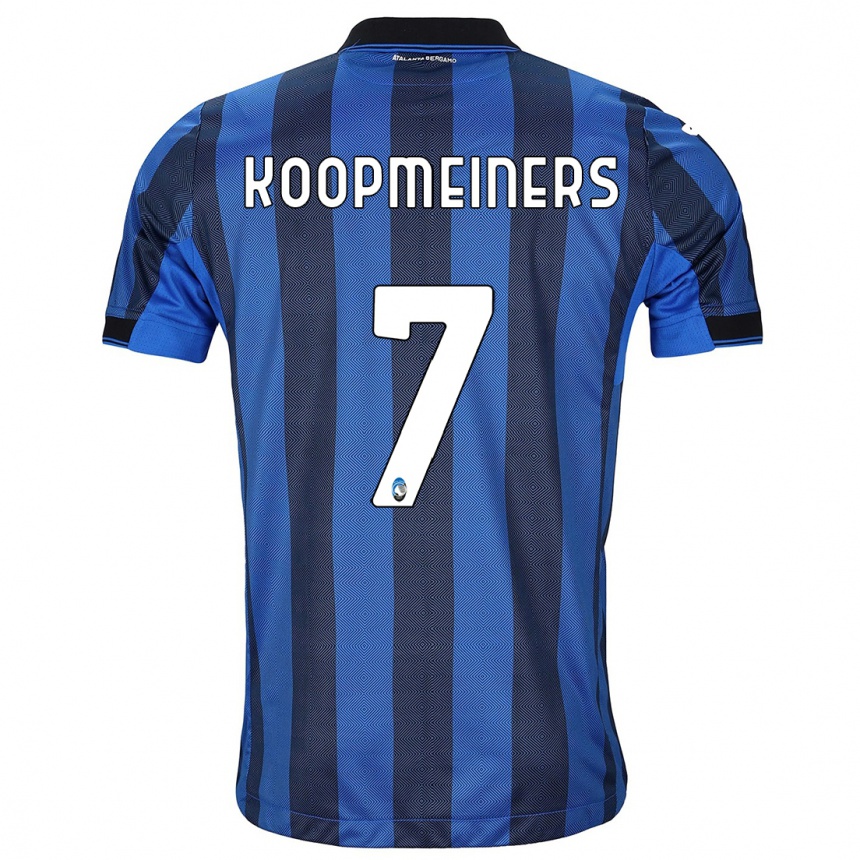 Kids Football Teun Koopmeiners #7 Black Blue Home Jersey 2023/24 T-Shirt