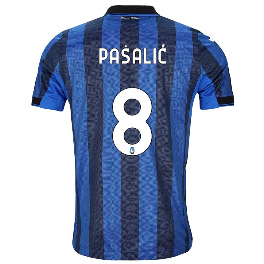 Kids Football Mario Pasalic #8 Black Blue Home Jersey 2023/24 T-Shirt