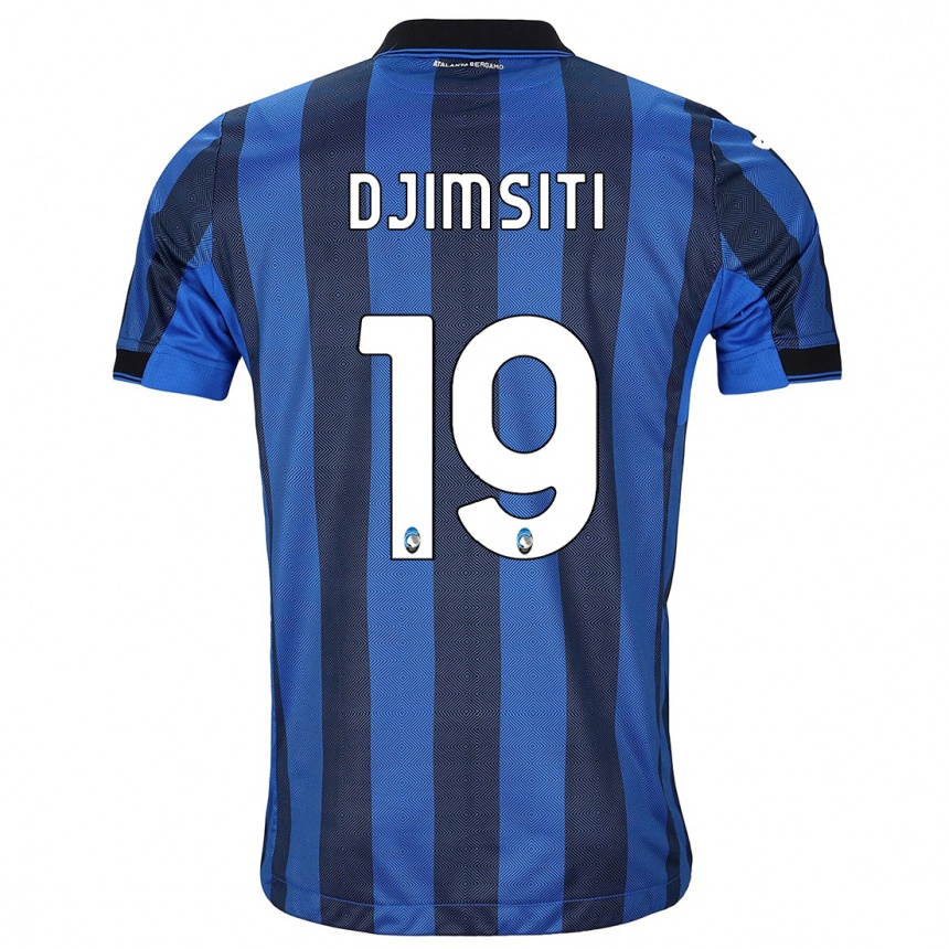 Kids Football Berat Djimsiti #19 Black Blue Home Jersey 2023/24 T-Shirt