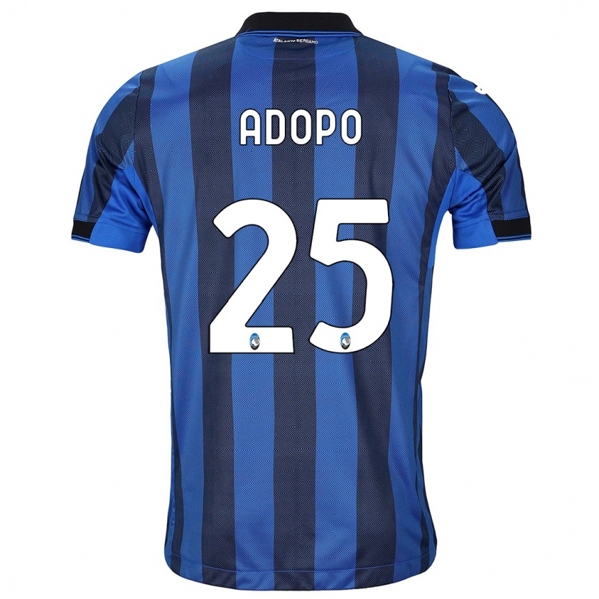 Kids Football Michel Adopo #25 Black Blue Home Jersey 2023/24 T-Shirt