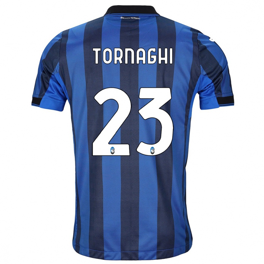 Kids Football Pietro Tornaghi #23 Black Blue Home Jersey 2023/24 T-Shirt