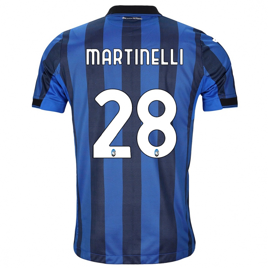 Kids Football Gabriel Martinelli #28 Black Blue Home Jersey 2023/24 T-Shirt