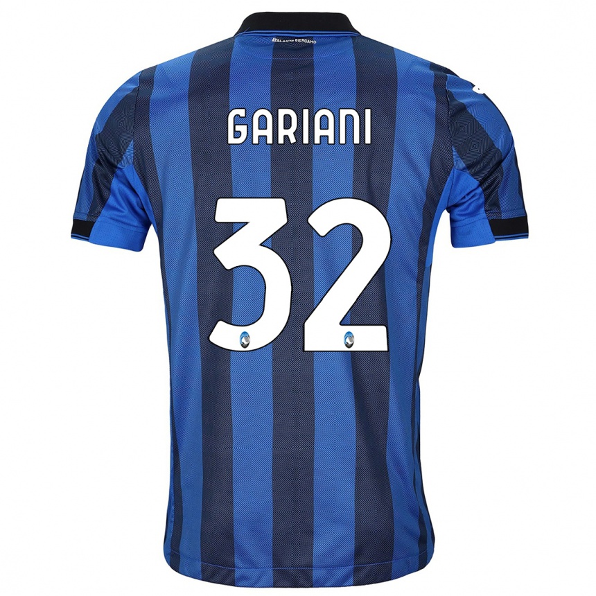 Kids Football Niccolò Gariani #32 Black Blue Home Jersey 2023/24 T-Shirt