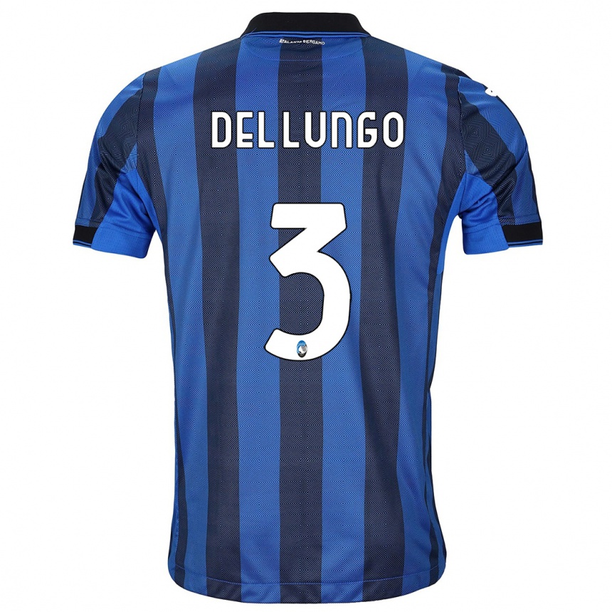 Kids Football Tommaso Del Lungo #3 Black Blue Home Jersey 2023/24 T-Shirt
