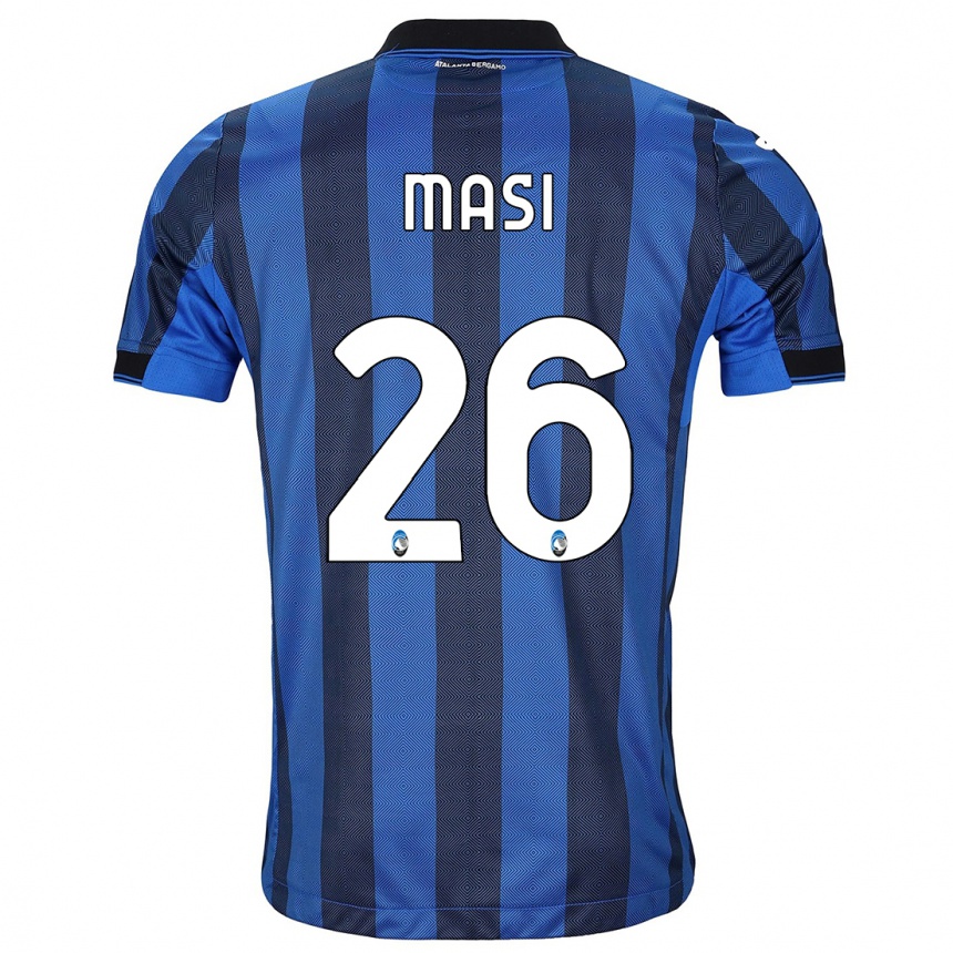 Kids Football Alberto Masi #26 Black Blue Home Jersey 2023/24 T-Shirt