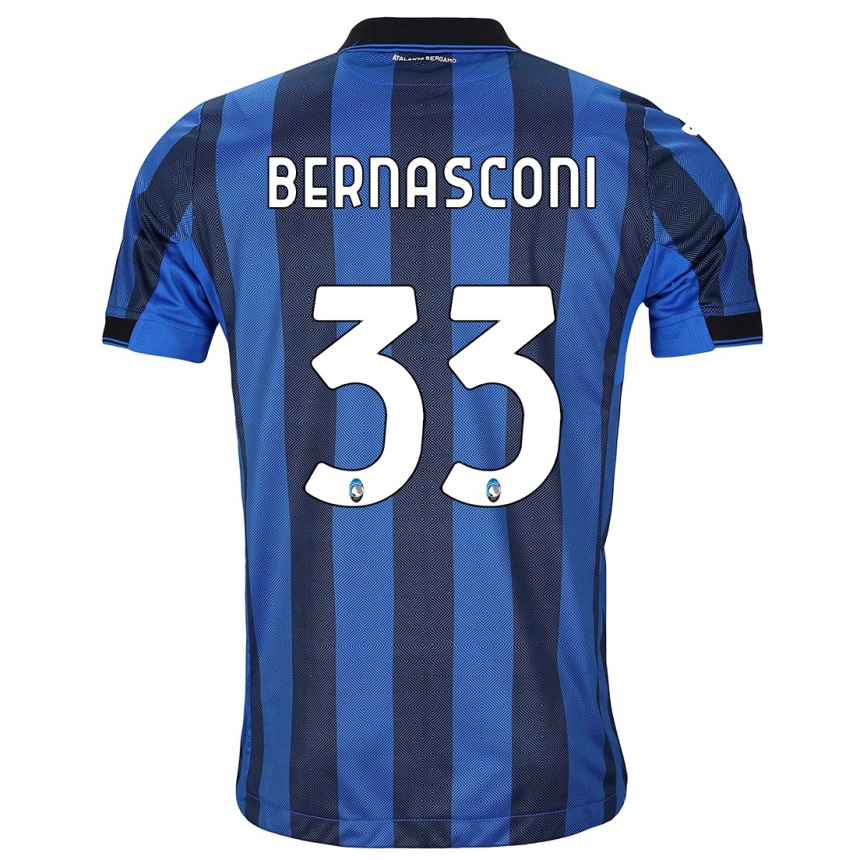 Kids Football Lorenzo Bernasconi #33 Black Blue Home Jersey 2023/24 T-Shirt