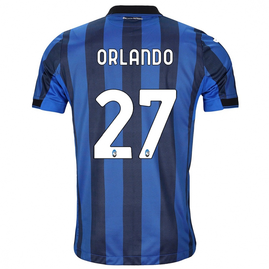 Kids Football Daniele Orlando #27 Black Blue Home Jersey 2023/24 T-Shirt