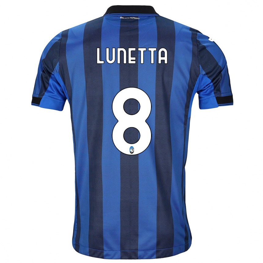 Kids Football Gabriel Lunetta #8 Black Blue Home Jersey 2023/24 T-Shirt