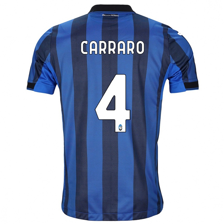 Kids Football Marco Carraro #4 Black Blue Home Jersey 2023/24 T-Shirt