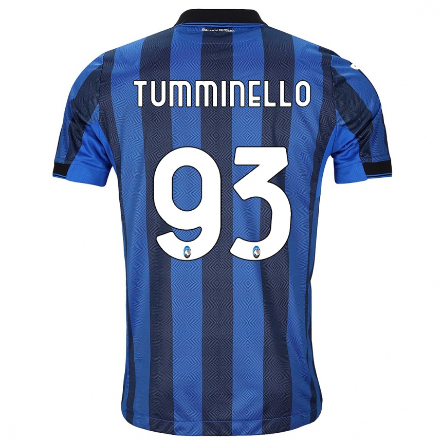 Kids Football Marco Tumminello #93 Black Blue Home Jersey 2023/24 T-Shirt