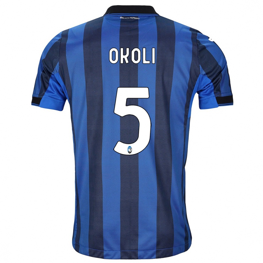 Kids Football Caleb Okoli #5 Black Blue Home Jersey 2023/24 T-Shirt