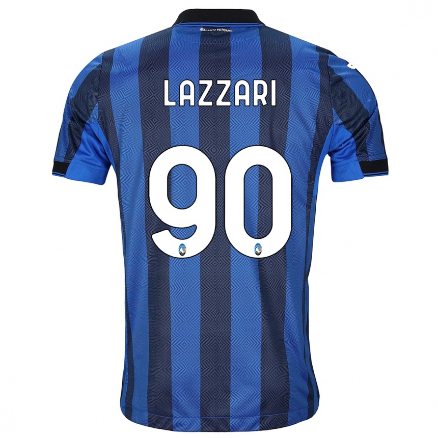 Kids Football Ilaria Lazzari #90 Black Blue Home Jersey 2023/24 T-Shirt