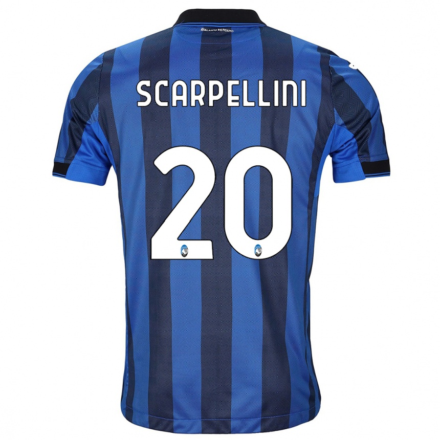 Kids Football Andrea Scarpellini #20 Black Blue Home Jersey 2023/24 T-Shirt