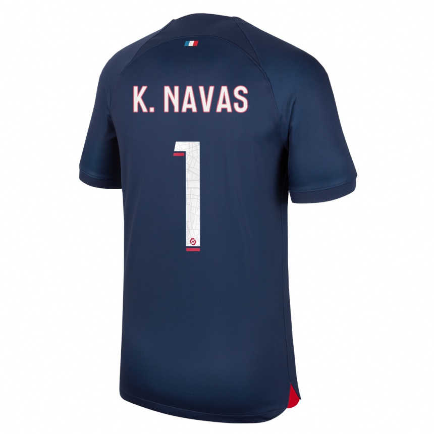 Kids  Keylor Navas #1 Blue Red Home Jersey 2023/24 T-Shirt