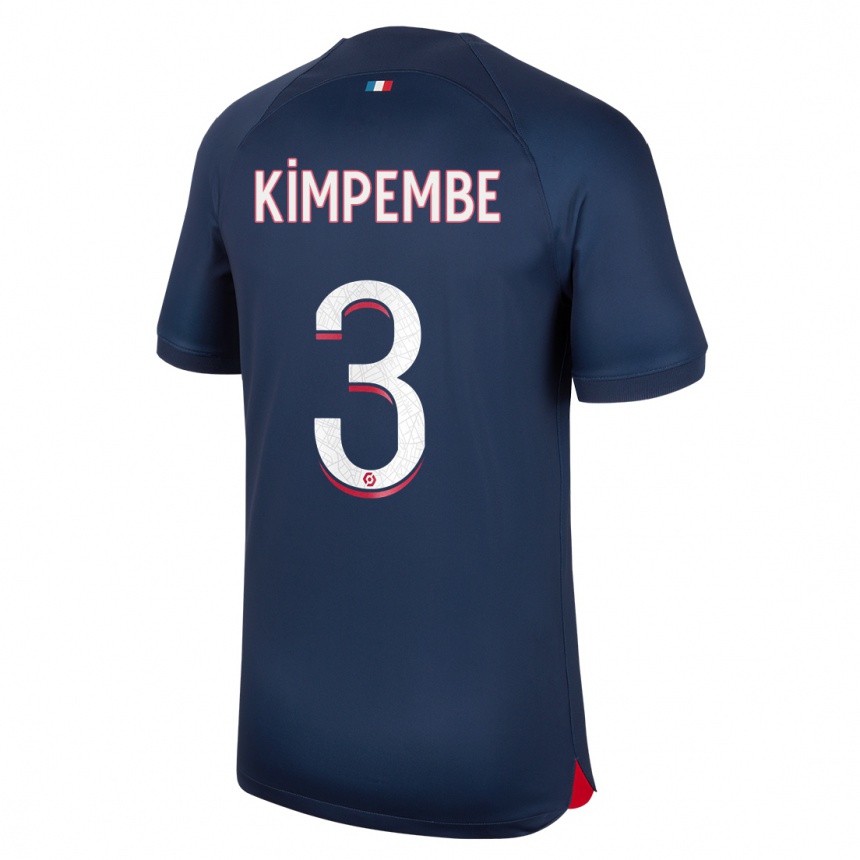 Kids  Presnel Kimpembe #3 Blue Red Home Jersey 2023/24 T-Shirt