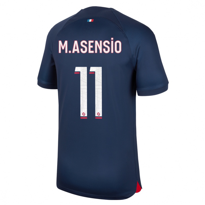 Kids  Marco Asensio #11 Blue Red Home Jersey 2023/24 T-Shirt