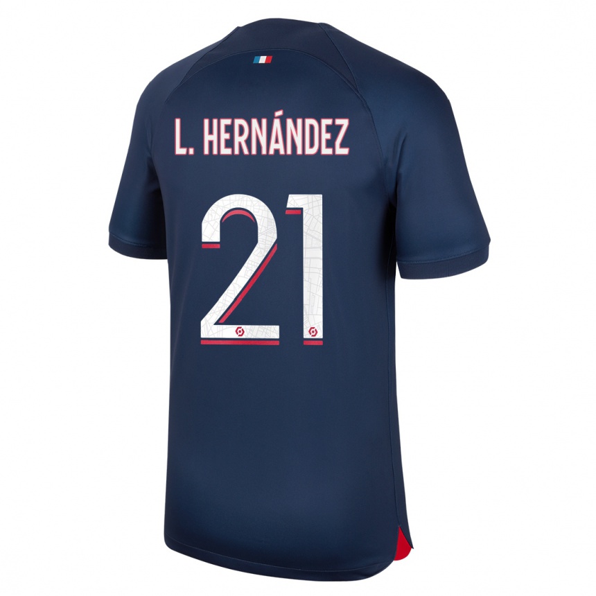 Kids  Lucas Hernandez #21 Blue Red Home Jersey 2023/24 T-Shirt