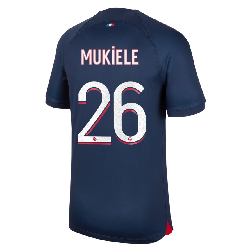 Kids  Nordi Mukiele #26 Blue Red Home Jersey 2023/24 T-Shirt