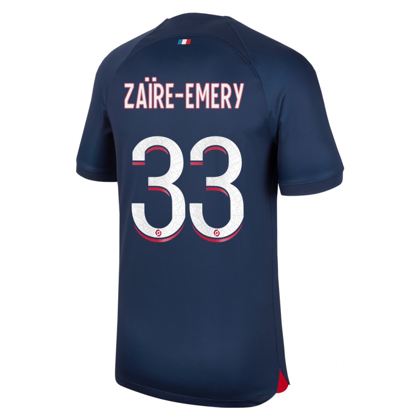 Kids  Warren Zaire Emery #33 Blue Red Home Jersey 2023/24 T-Shirt