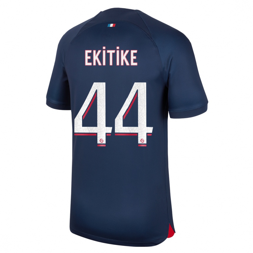 Kids  Hugo Ekitike #44 Blue Red Home Jersey 2023/24 T-Shirt