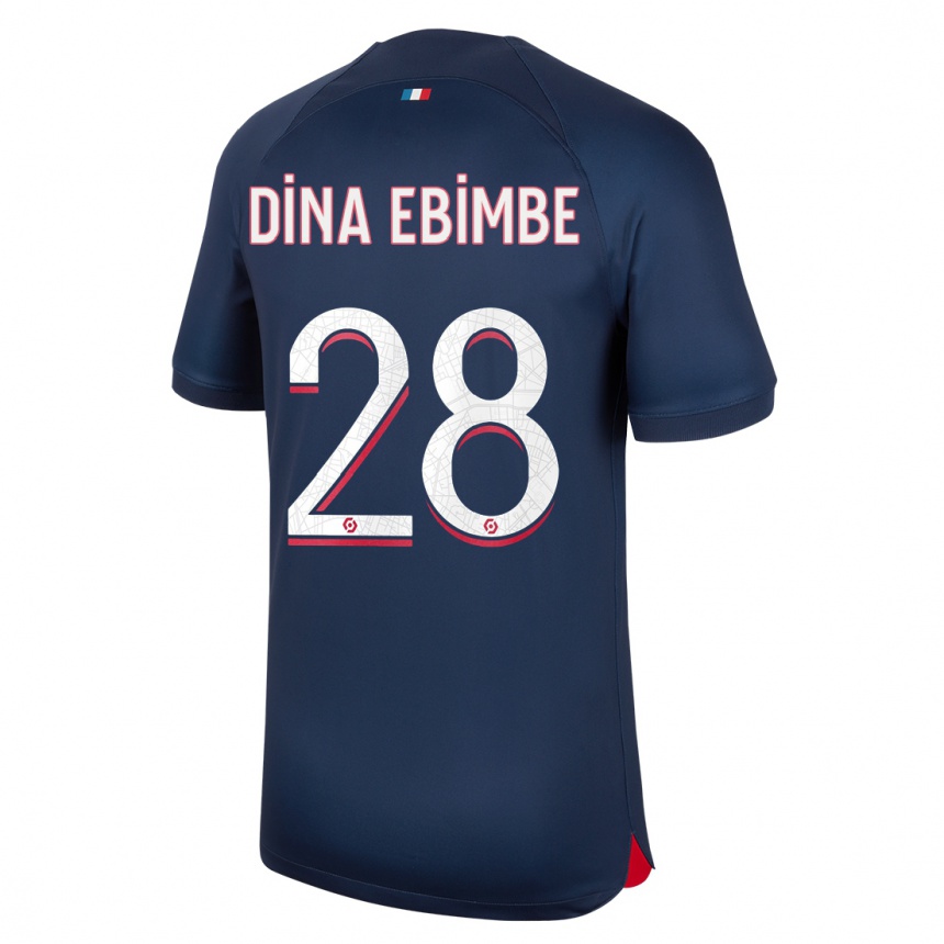 Kids  Eric Junior Dina Ebimbe #28 Blue Red Home Jersey 2023/24 T-Shirt