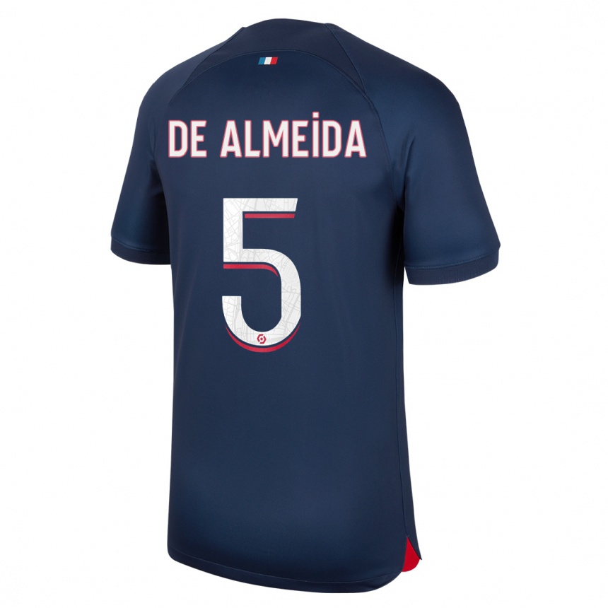 Kids  Elisa De Almeida #5 Blue Red Home Jersey 2023/24 T-Shirt