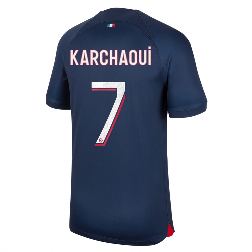 Kids  Sakina Karchaoui #7 Blue Red Home Jersey 2023/24 T-Shirt