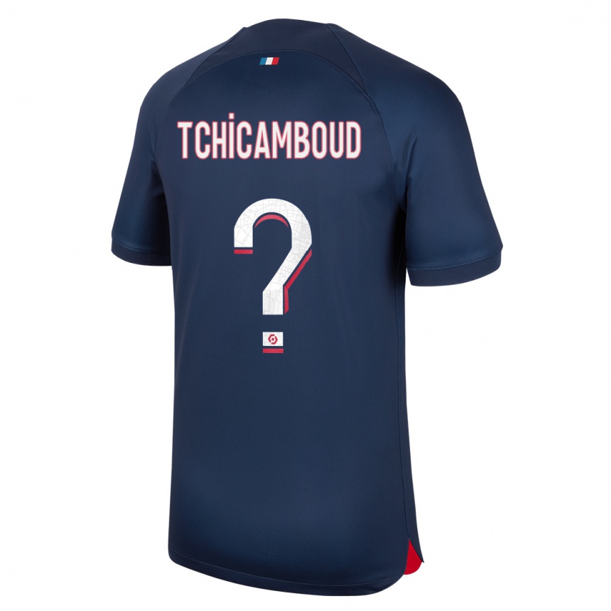 Kids  Queyrell Tchicamboud #0 Blue Red Home Jersey 2023/24 T-Shirt