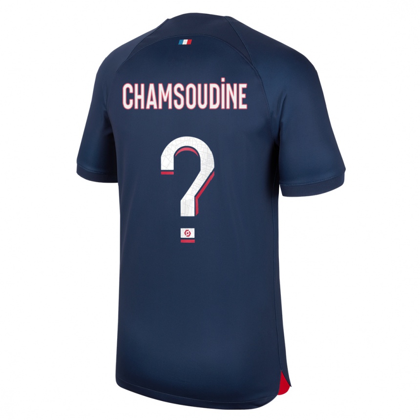 Kids  Hanna'a Chamsoudine #0 Blue Red Home Jersey 2023/24 T-Shirt