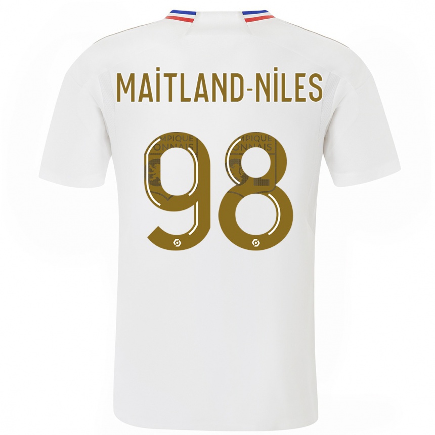 Kids  Ainsley Maitland-Niles #98 White Home Jersey 2023/24 T-Shirt