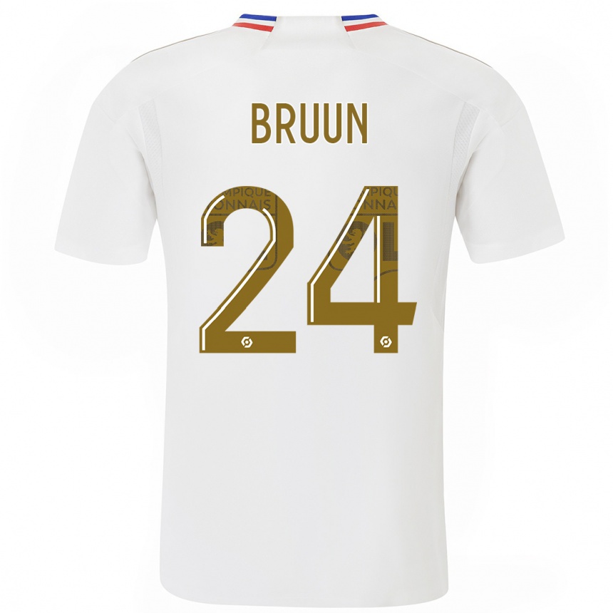 Kids  Signe Bruun #24 White Home Jersey 2023/24 T-Shirt