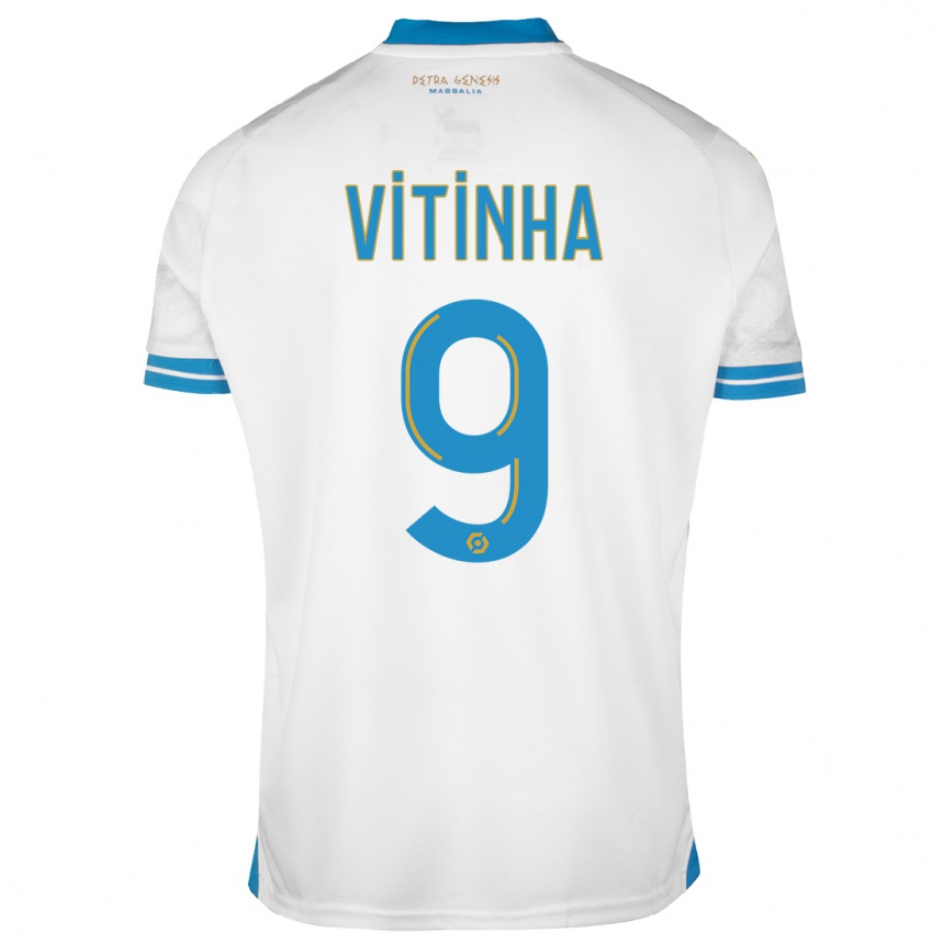 Kids  Vitinha #9 White Home Jersey 2023/24 T-Shirt