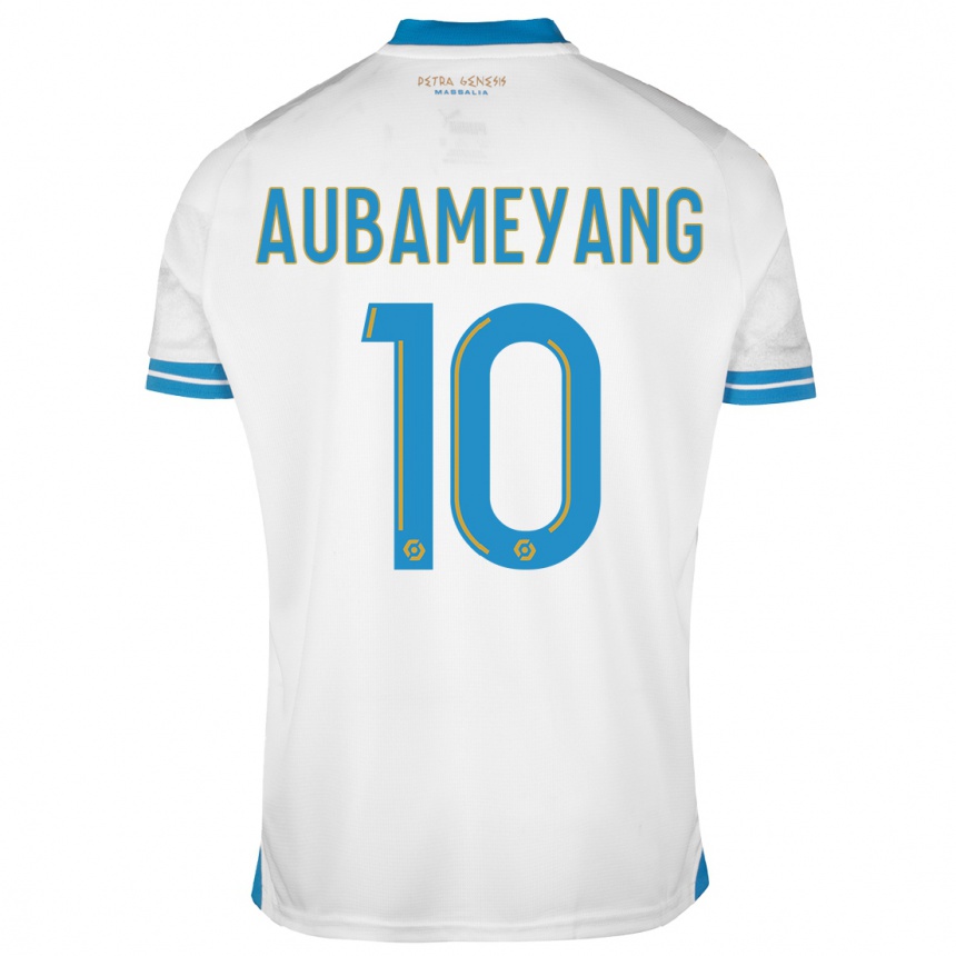 Kids  Pierre-Emerick Aubameyang #10 White Home Jersey 2023/24 T-shirt