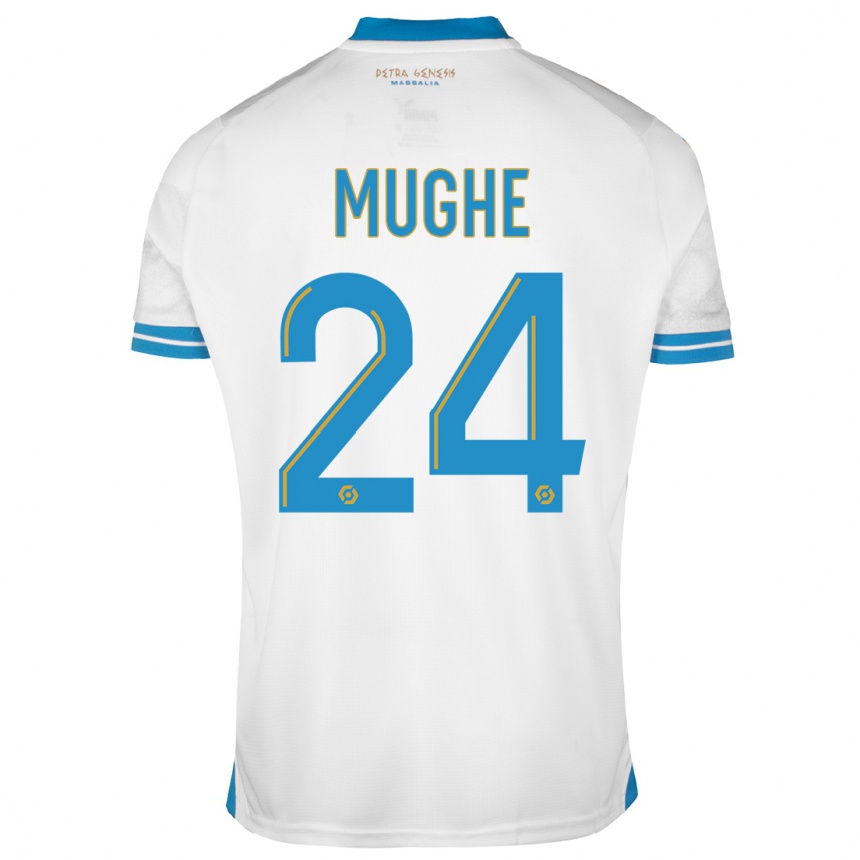 Kids  François Mughe #24 White Home Jersey 2023/24 T-Shirt