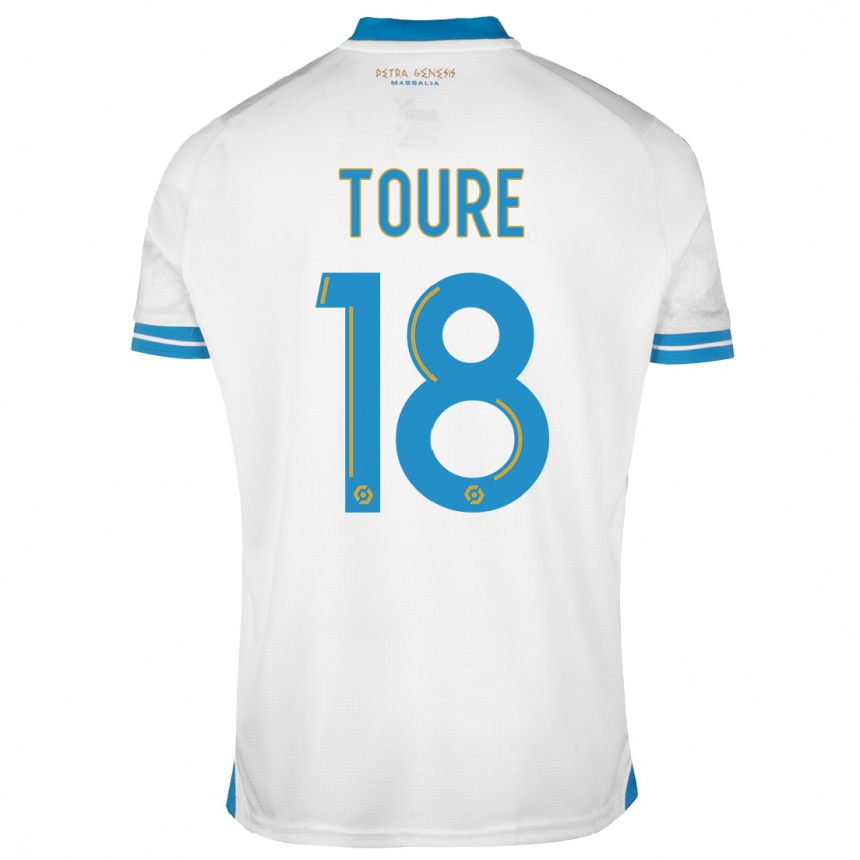 Kids  Isaak Toure #18 White Home Jersey 2023/24 T-Shirt