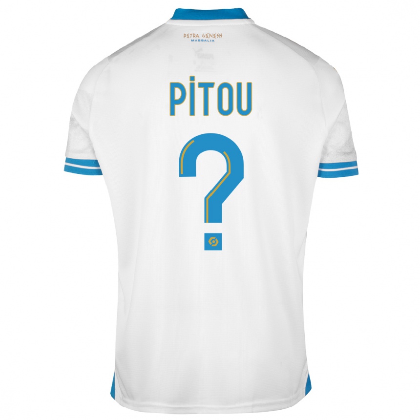 Kids  Jonathan Pitou #0 White Home Jersey 2023/24 T-Shirt