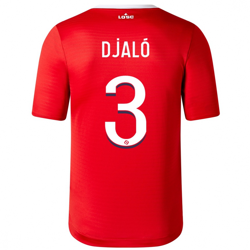 Kids Football Tiago Djaló #3 Red Home Jersey 2023/24 T-Shirt