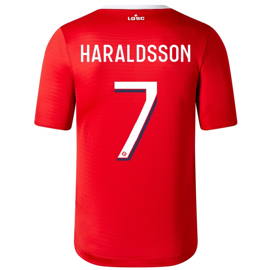 Kids Football Hákon Arnar Haraldsson #7 Red Home Jersey 2023/24 T-Shirt