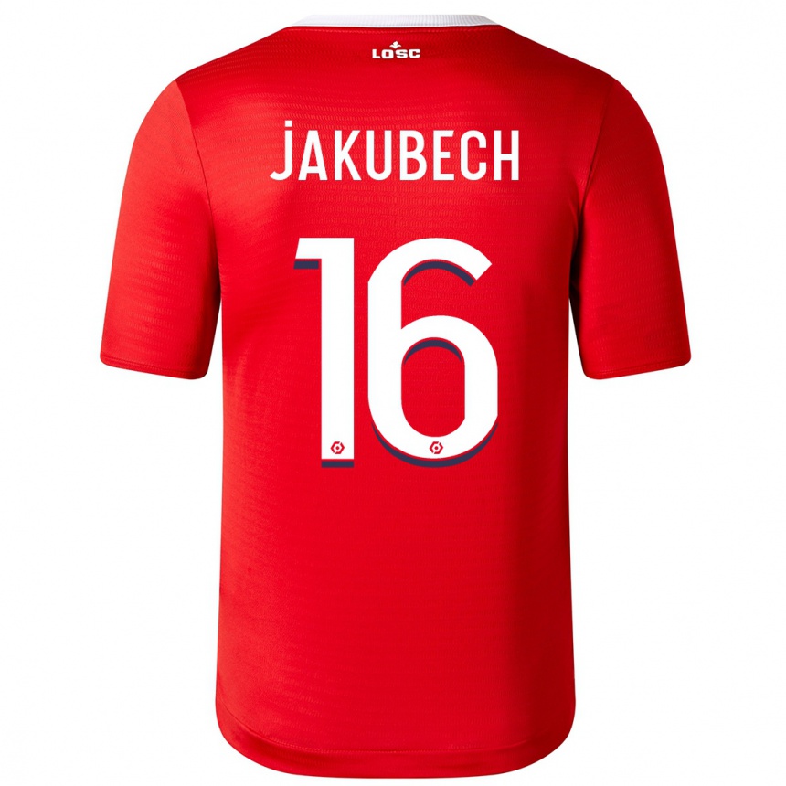 Kids Football Adam Jakubech #16 Red Home Jersey 2023/24 T-Shirt