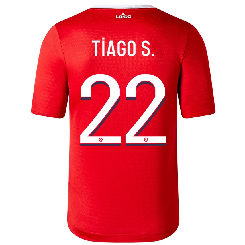 Kids Football Tiago Santos #22 Red Home Jersey 2023/24 T-Shirt