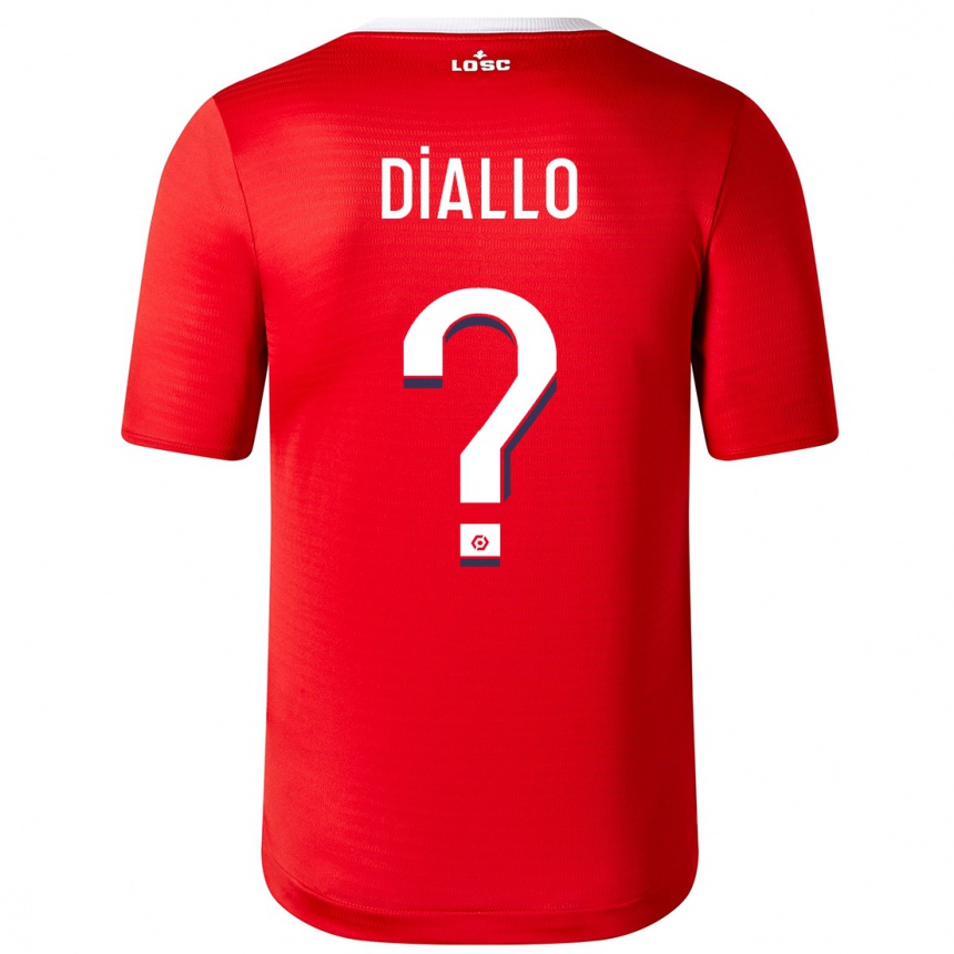 Kids Football Alpha Diallo #0 Red Home Jersey 2023/24 T-Shirt