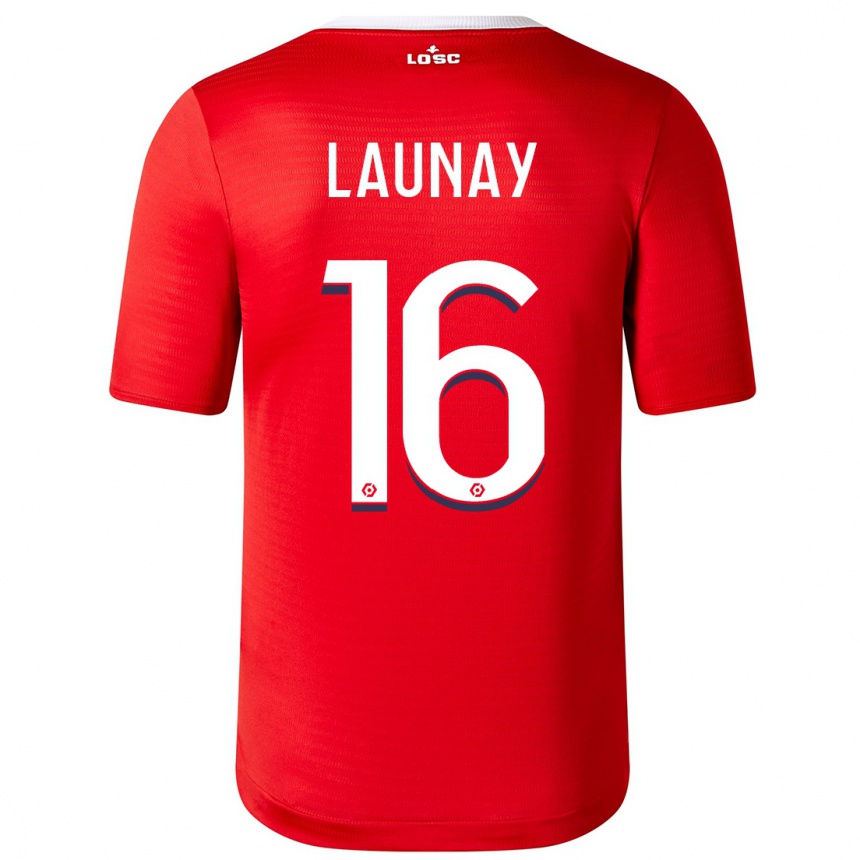 Kids Football Elisa Launay #16 Red Home Jersey 2023/24 T-Shirt